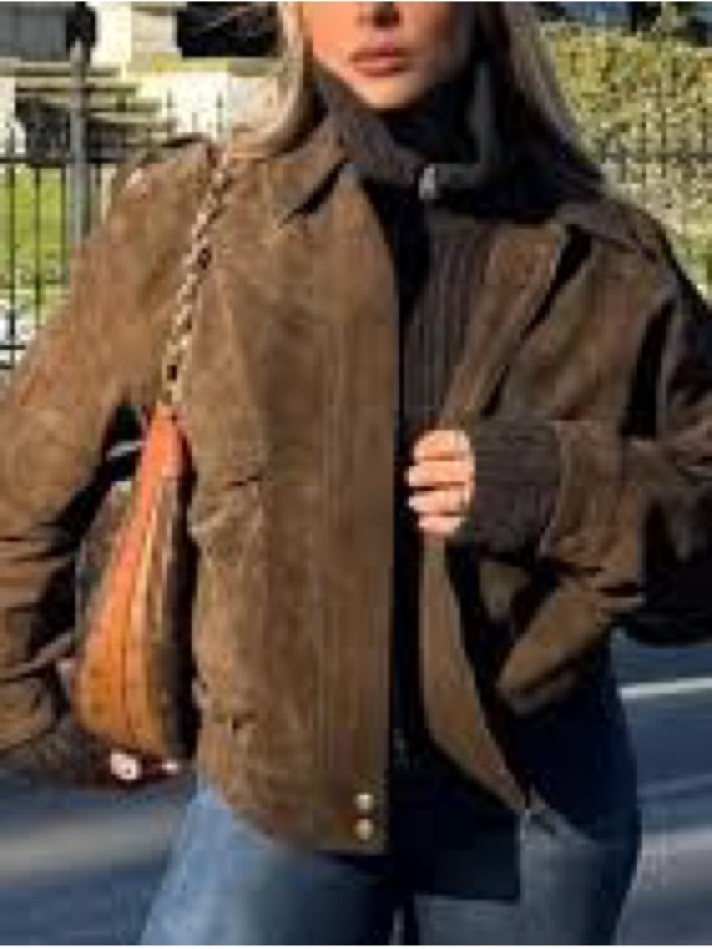 MAKE AN OFFER - BOSTONIAN VINTAGE Suede Nubuck Leather Bomber Jacket - Picture 3 of 9